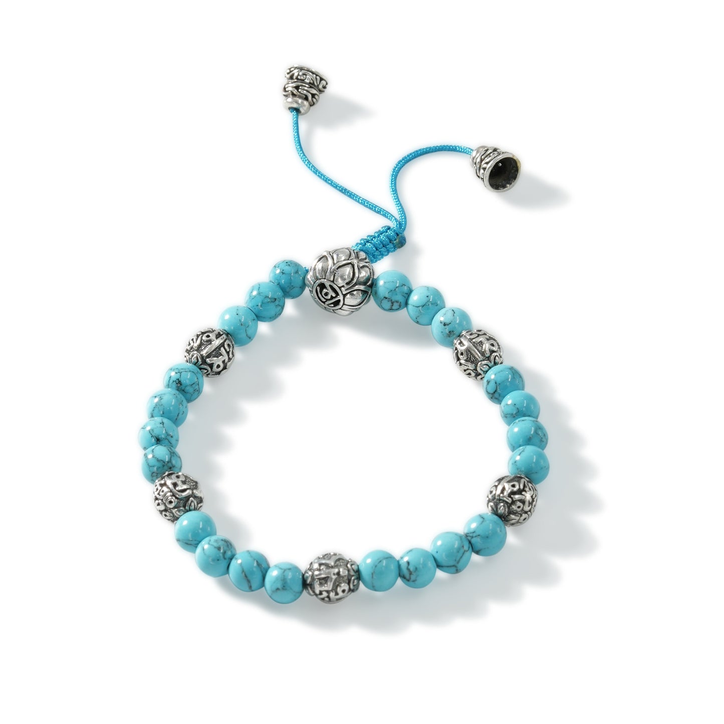 BRACELET SHAMBALA TIBETAN OM TURQUOISE