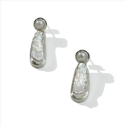 EARRING WITH FRESH WATER AND KESHI PEARL