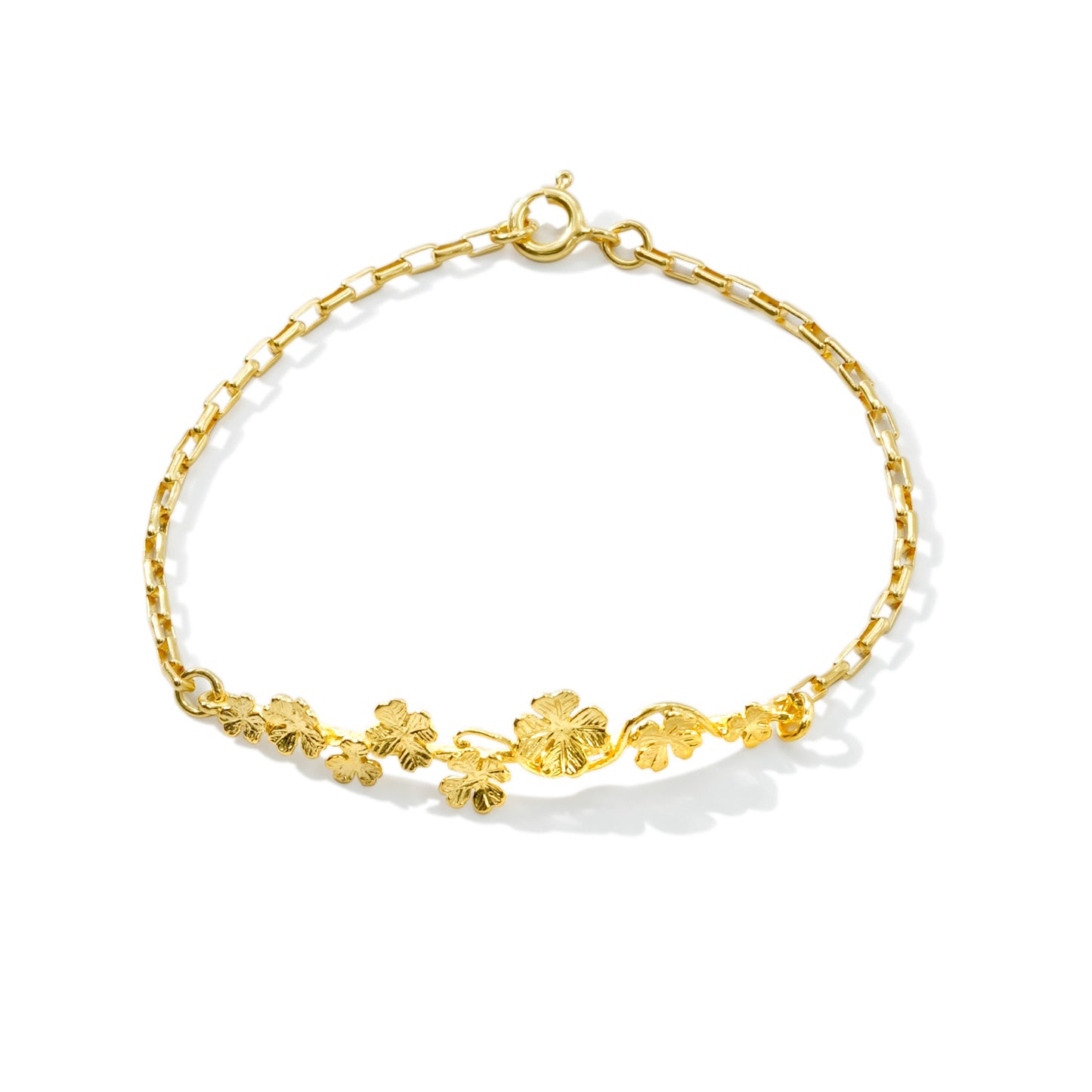 BRACELET ID FLOWER 18K GOLD PLATED