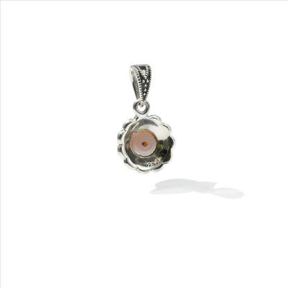PENDANT FLOWER MARCASITE WITH PEARL HP-277