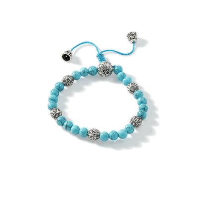 BRACELET SHAMBALA TIBETAN OM TURQUOISE