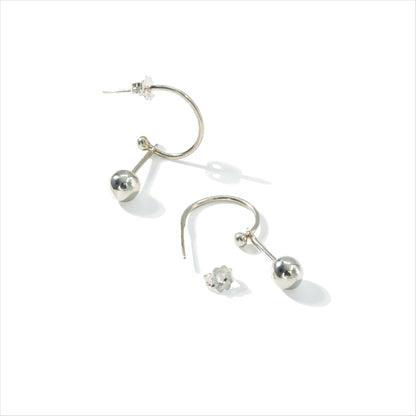 EARRING HOOP TUBE BALL  011-34594