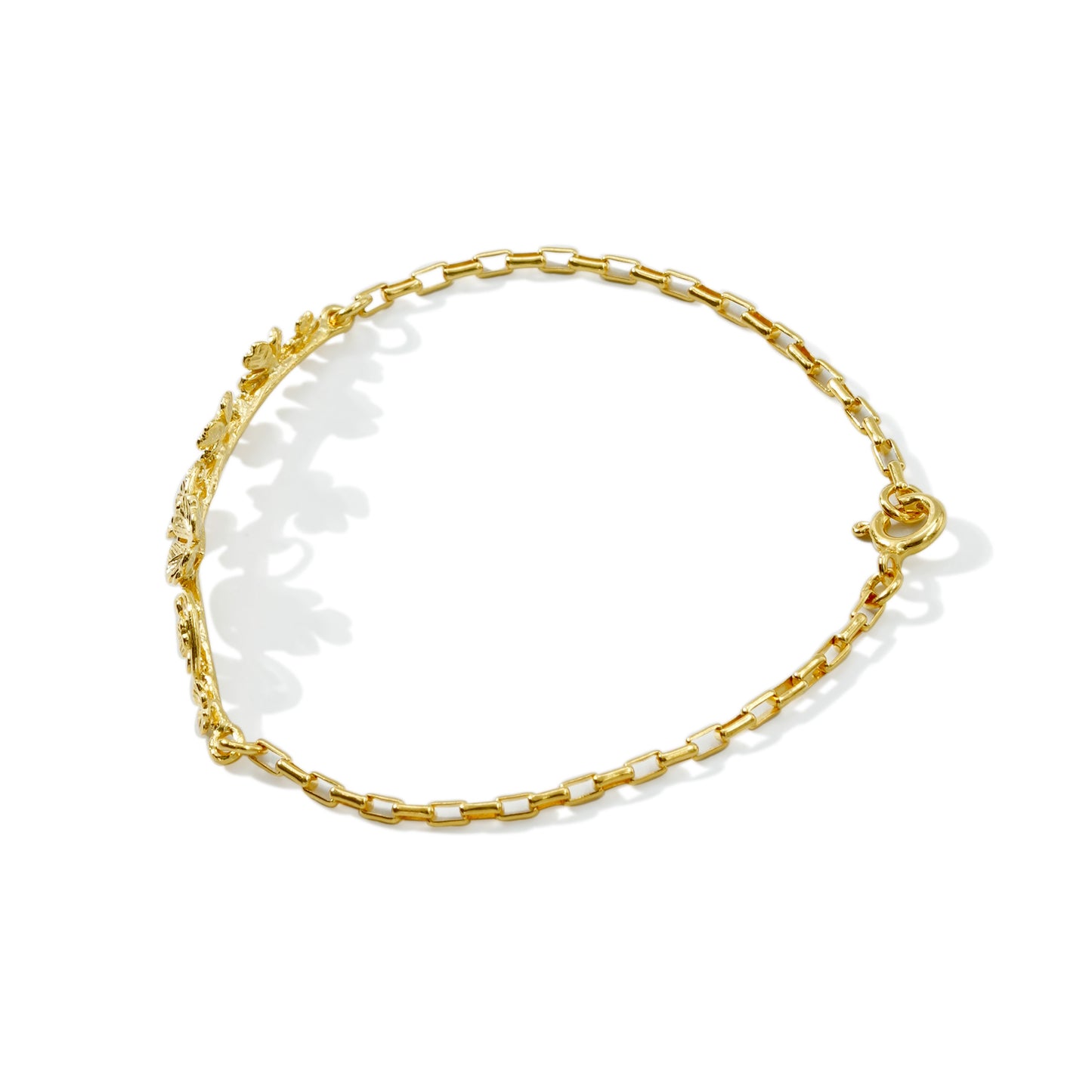 BRACELET ID FLOWER 18K GOLD PLATED