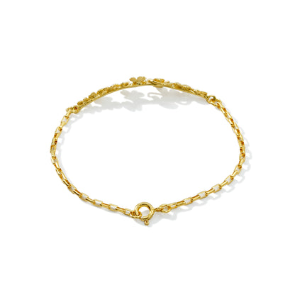 BRACELET ID FLOWER 18K GOLD PLATED