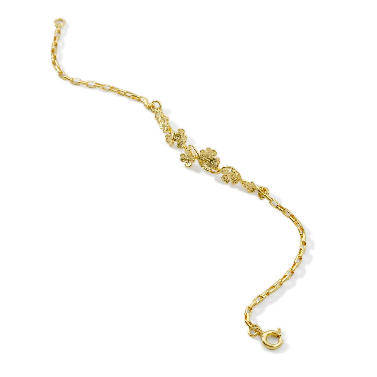 BRACELET ID FLOWER 18K GOLD PLATED