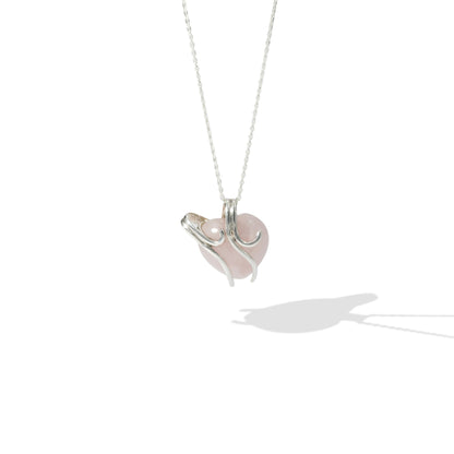 PENDANT HEART ROSE QUARTZ