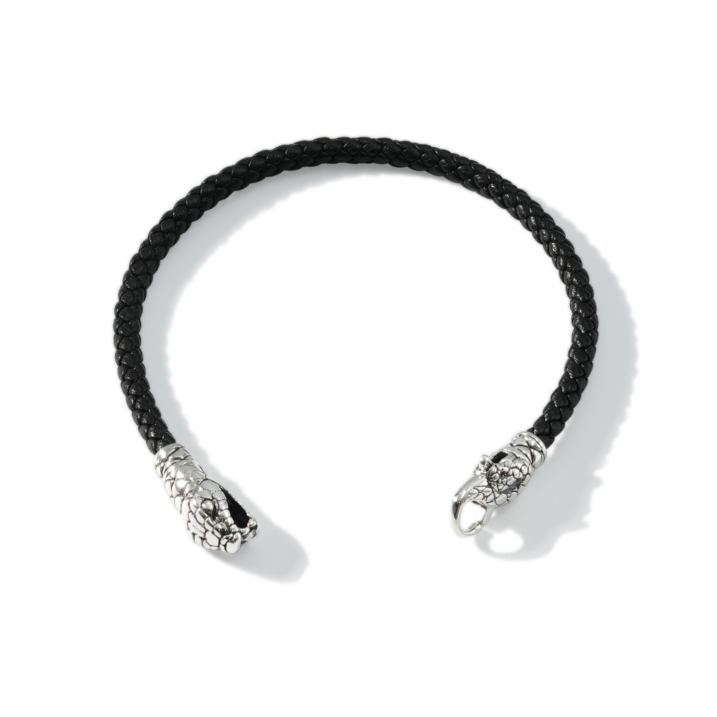 BRACELET LEATHER SNAKE HEAD WITH CLASP