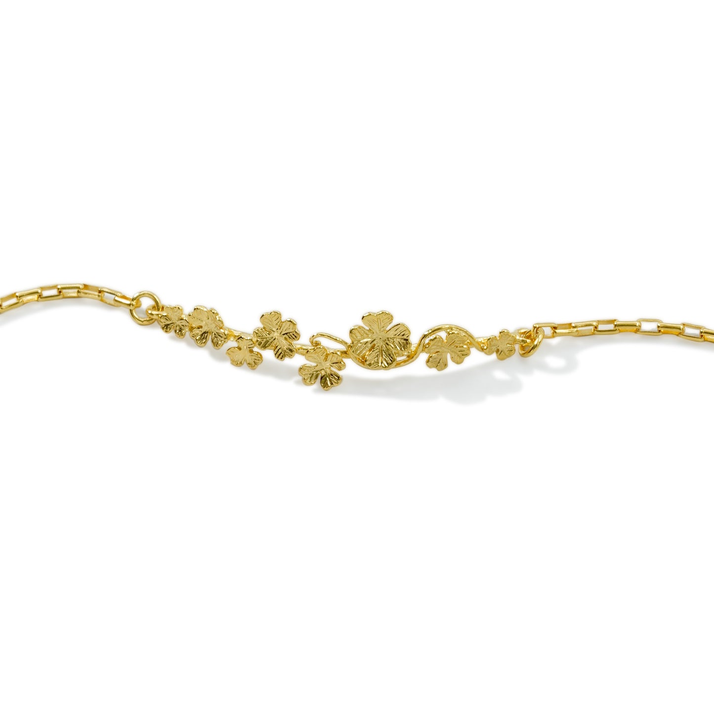 BRACELET ID FLOWER 18K GOLD PLATED